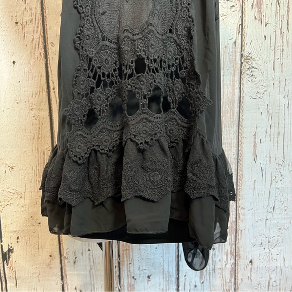 NEW NWT Umgee Embroidered Lace Ruffle Sheer Cardigan Vest Shawl Size M/L - Picture 10 of 16